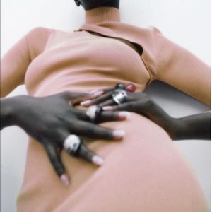 BLOGGERS FAV ZARA CUT OUT KNIT DUSTY PINK DRESS